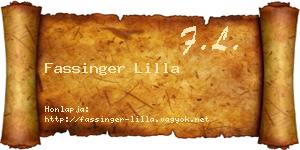 Fassinger Lilla névjegykártya
